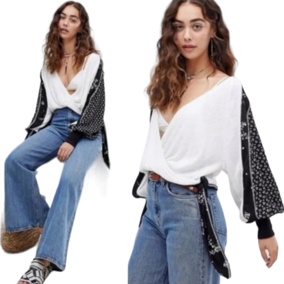 Free People Tops - FP Auxton Thermal Wrap Blouse